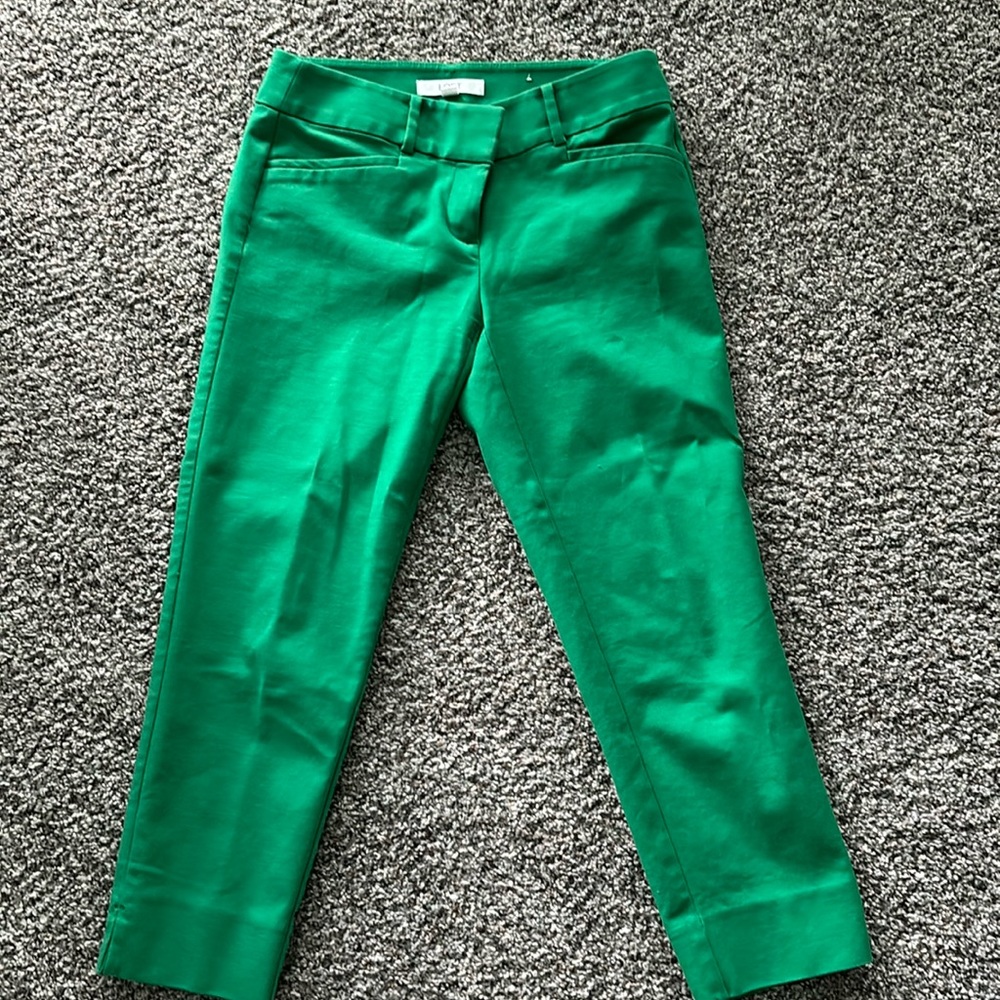 LOFT 0P Kelly Green cropped slim fit pants